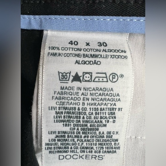 Dockers Signature Khaki Classic Fit Black Pants Size 40X30 - Picture 5 of 10